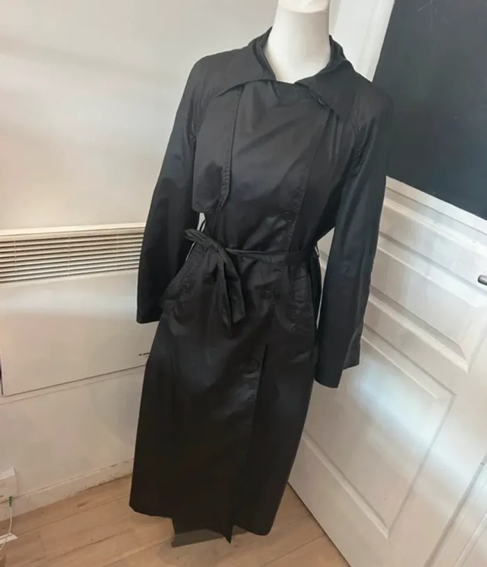 Laura dusini trench long imperméable  noir taille 42