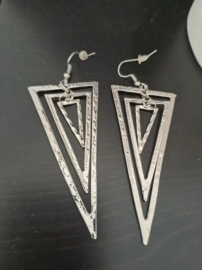 BO argentées forme triangulaire - photo numéro 3