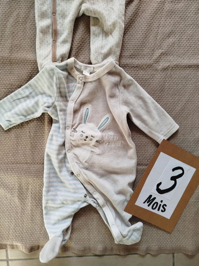 Lot 4 pyjamas hiver velours - photo numéro 3