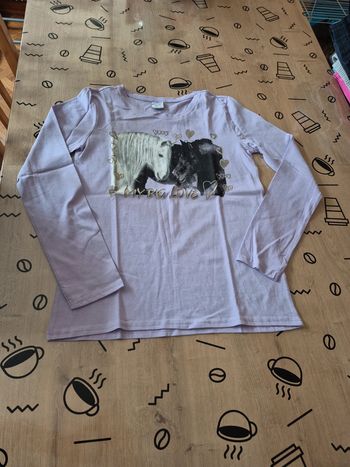 Tee-shirt manches longues motif cheval 12/14 ans