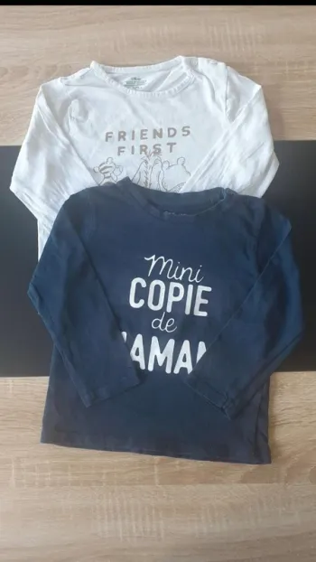 Lot de 2 tee-shirts manches longues 24 mois