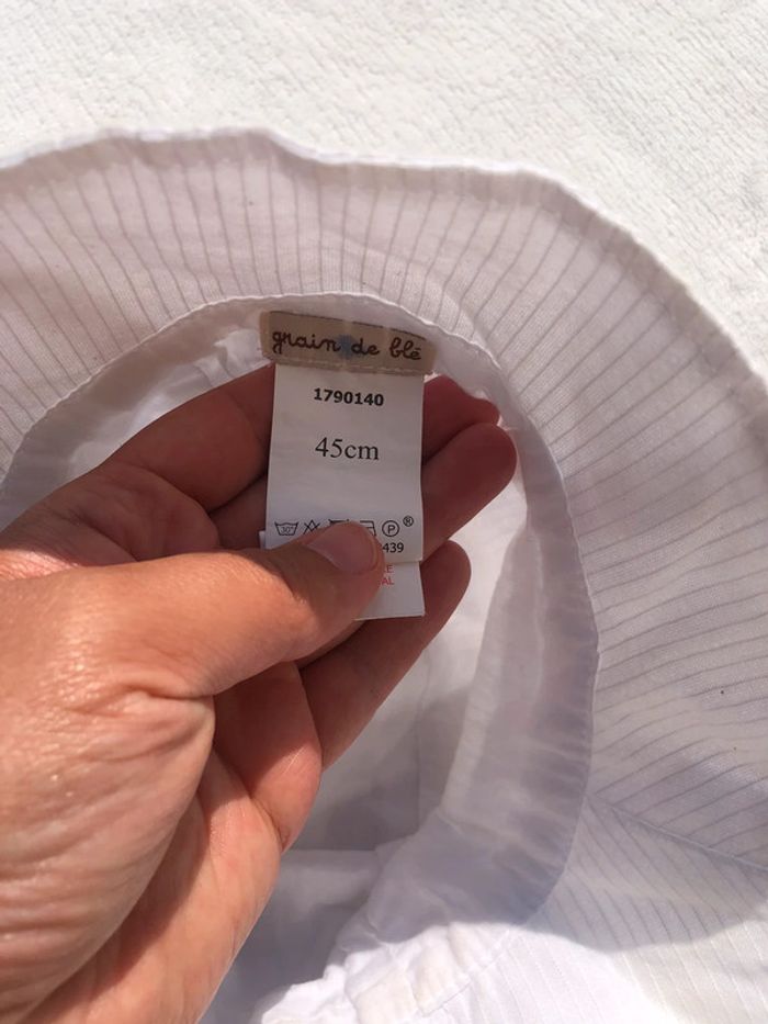 Bob chapeau soleil blanc 45 cm - photo numéro 7