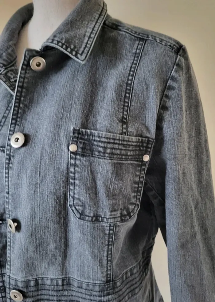 Veste en jean grise anthracite Ep Taille 44 46 - photo numéro 4