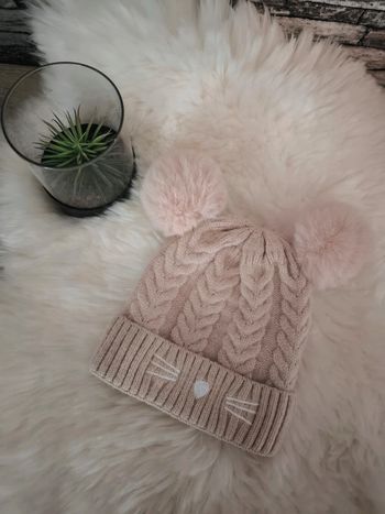🩷 Superbe bonnet à 2 pompoms 🩷