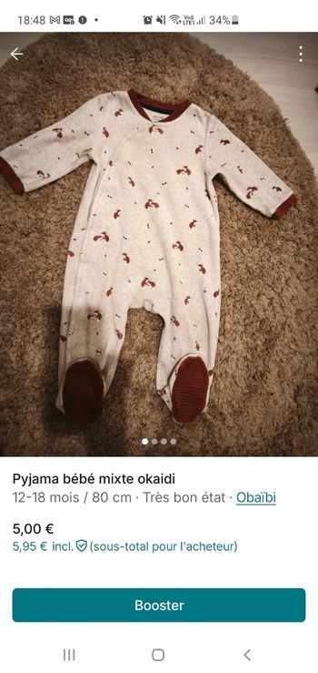 Pyjama okaidi 12 mois