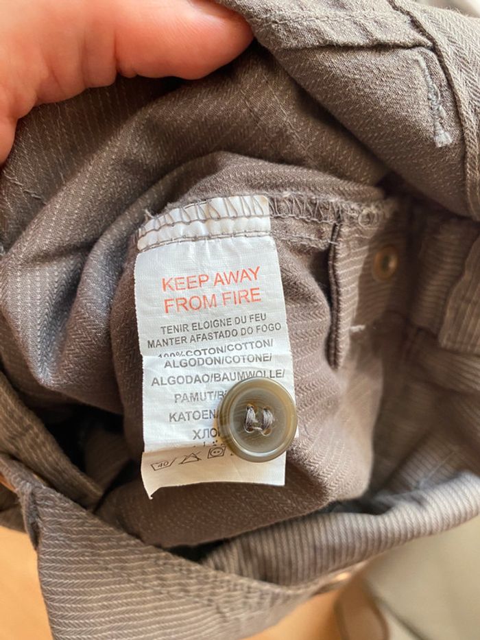 Jolie salopette légère grise à rayures T. 24 mois/86 cm comme neuve - photo numéro 7