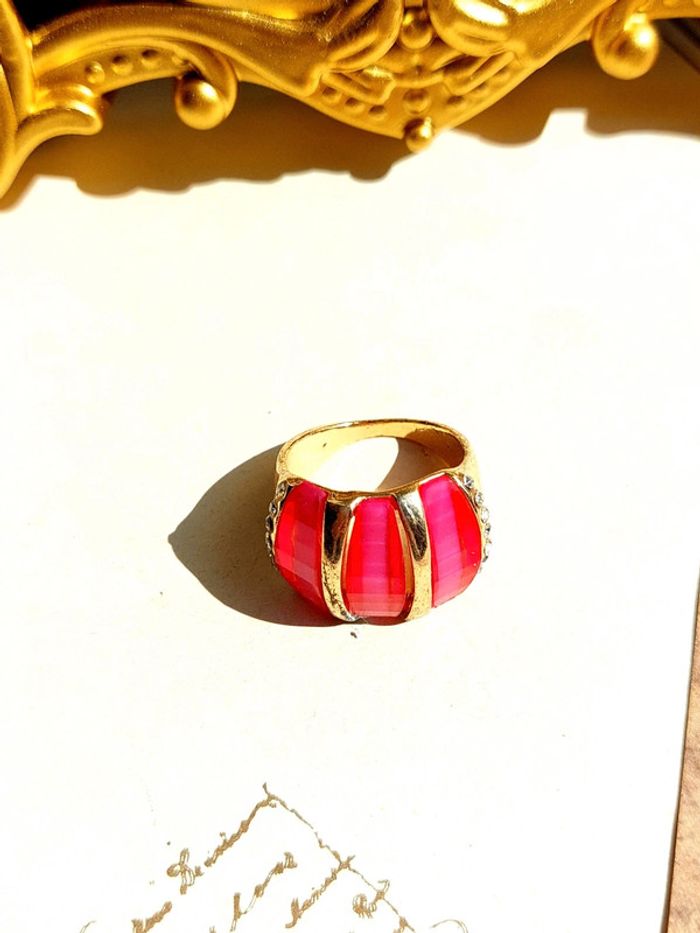 Magnifique bague rose et doré - photo numéro 4