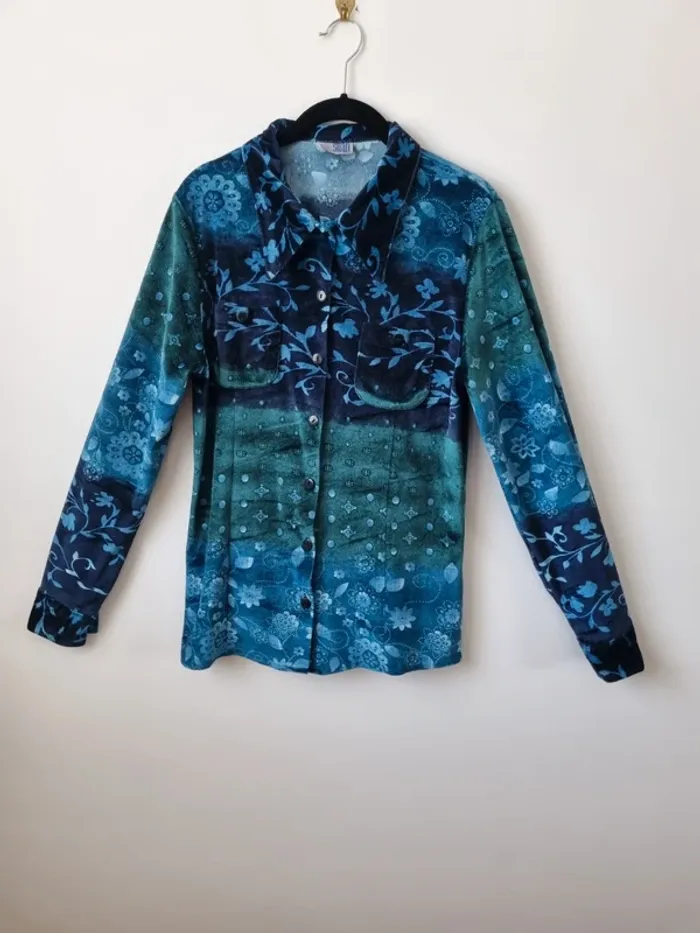 Chemise dégradé bleu vert Année '70 - photo numéro 13