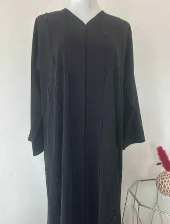 Abaya perlée noire dubai neuve