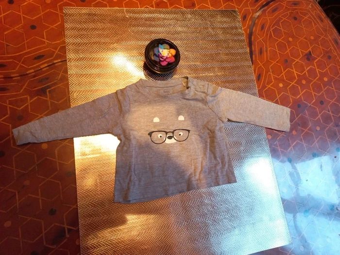 T-shirt mixte gris 12 mois