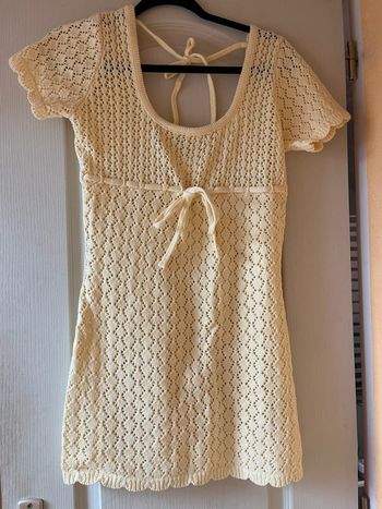 The Frolic Robe de plage courte en maille crochetée Jaune citron