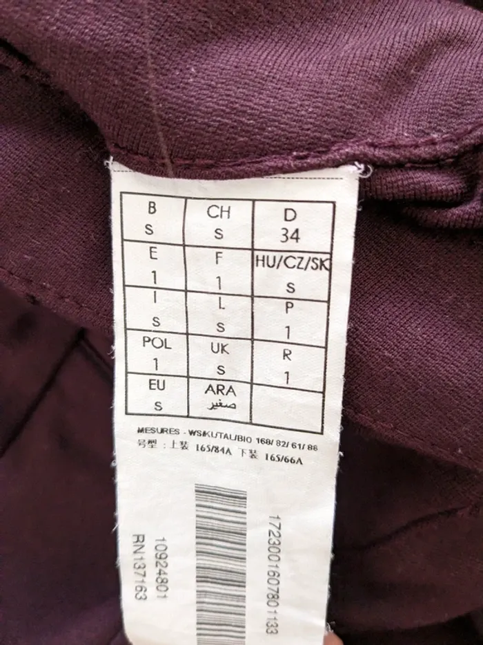 Pantalon skinny jegging violet prune promod taille 36 / taille 1 en très bon état - photo numéro 4