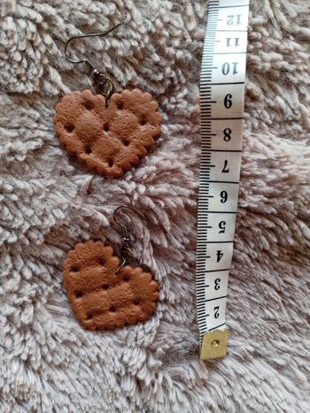 Boucles d'oreille biscuit cœur