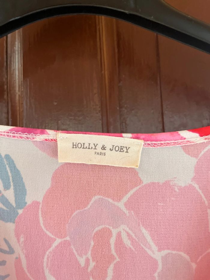 Robe d’été femme TBE imprimée, rose, couleur rose blanc, taille S Holly et Joey - photo numéro 2