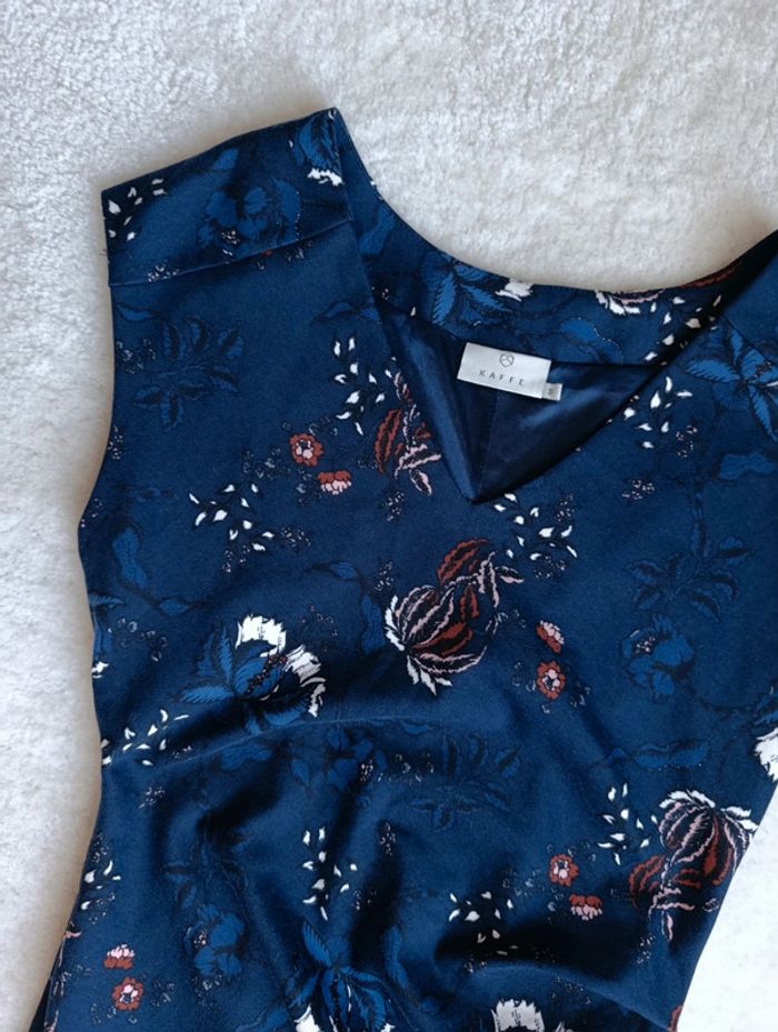 Robe d'été Kaffe bleu marine fleuri S - photo numéro 6