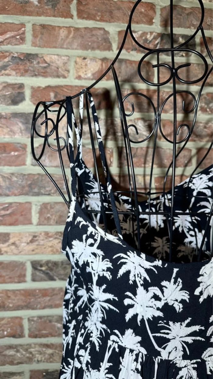 Robe noire à motifs de palmiers blancs C&A Taille Xs/34 - photo numéro 8