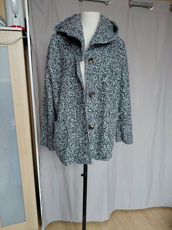 Très jolie veste a capuche en laine bouillie femme T U 