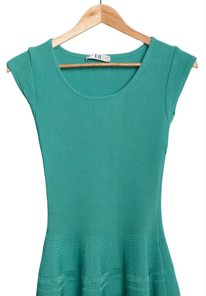 Robe en maille turquoise Lil Paris - photo numéro 3