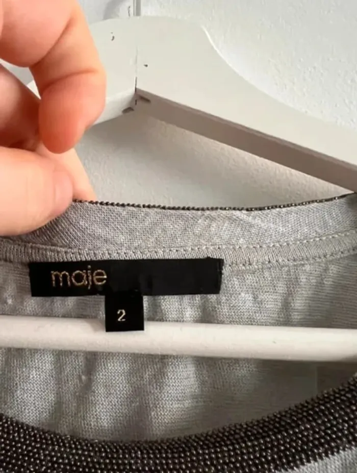T-shirt Maje gris - photo numéro 3