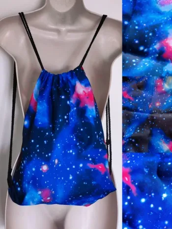 Sac à dos sport avec cordon galaxie violet rose bleu y2k - 41x32cm