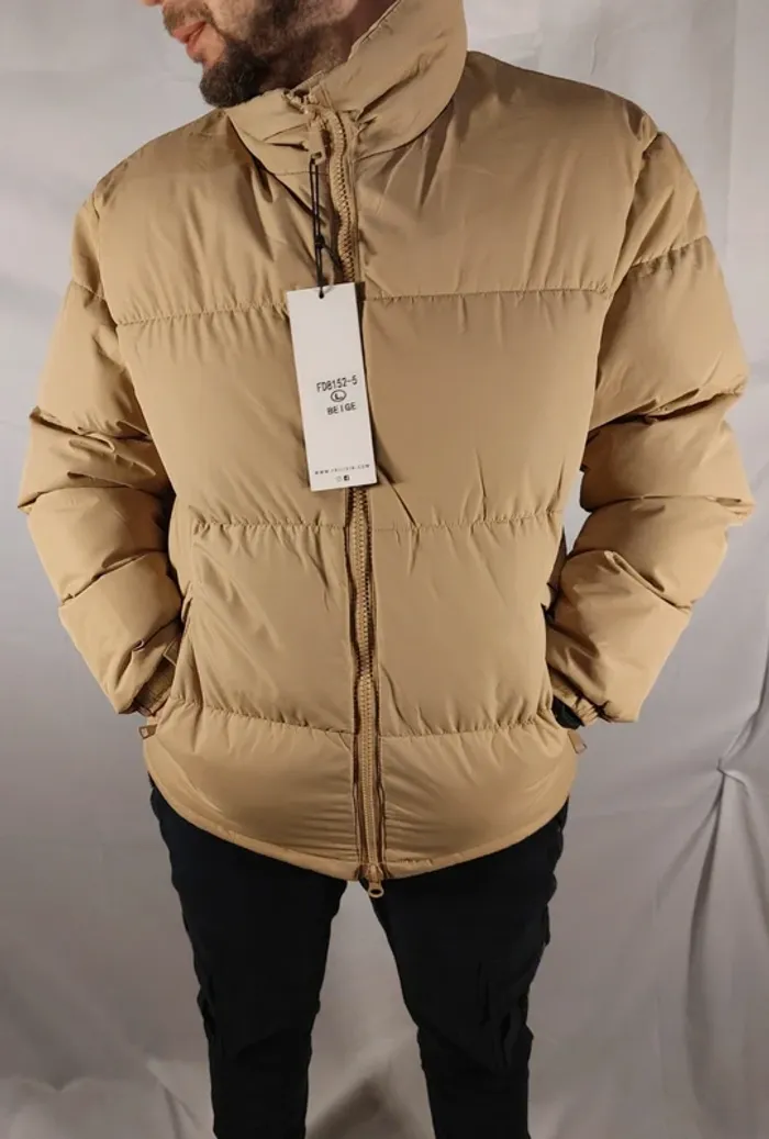 Doudoune homme puffer beige sable Frilivin neuve tailles M + L + Xl + Xxl