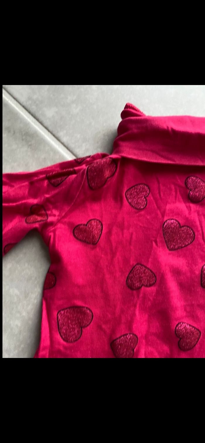 Sous pull col roulé avec cœurs 4 ans - photo numéro 5