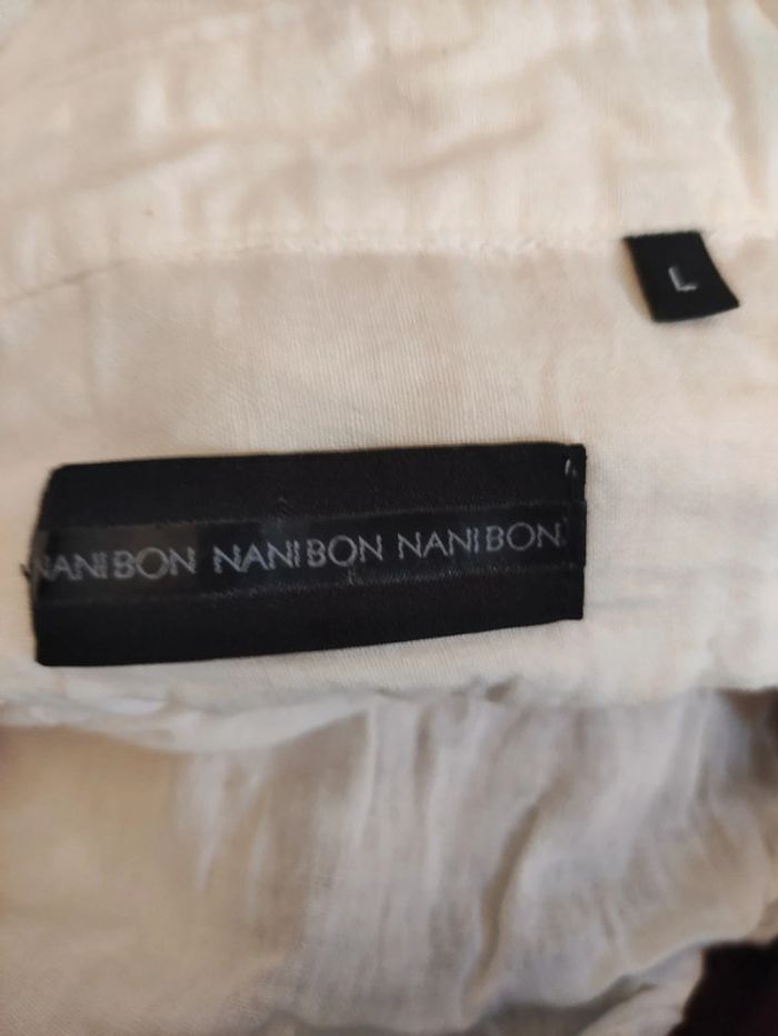 Chemise Bohème décorée Broderie Nani Bon Blanche. Taille L. - photo numéro 4