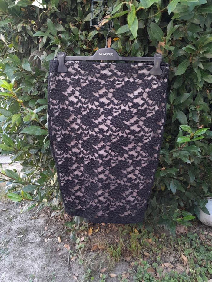 Gemo jupe noir dentelle taille L = 42/44