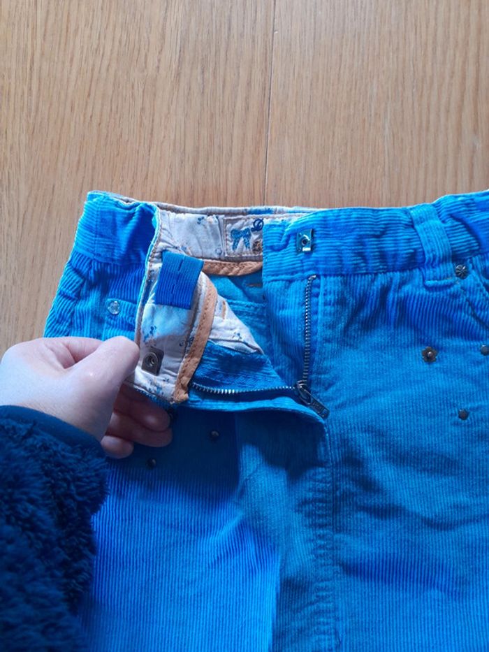 Jupe bleu en velours côtelé 7 ans - photo numéro 3
