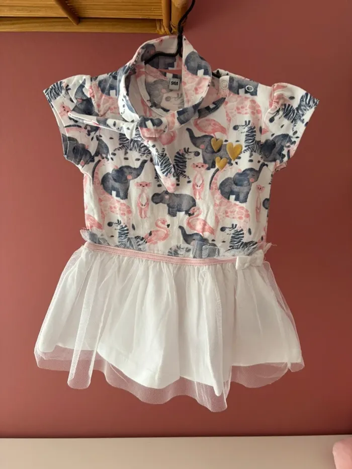Robe motifs animaux tulle 9M