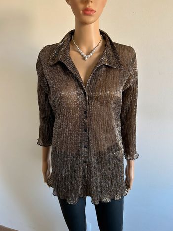 Chemise dorée pailletée taille unique excellent état