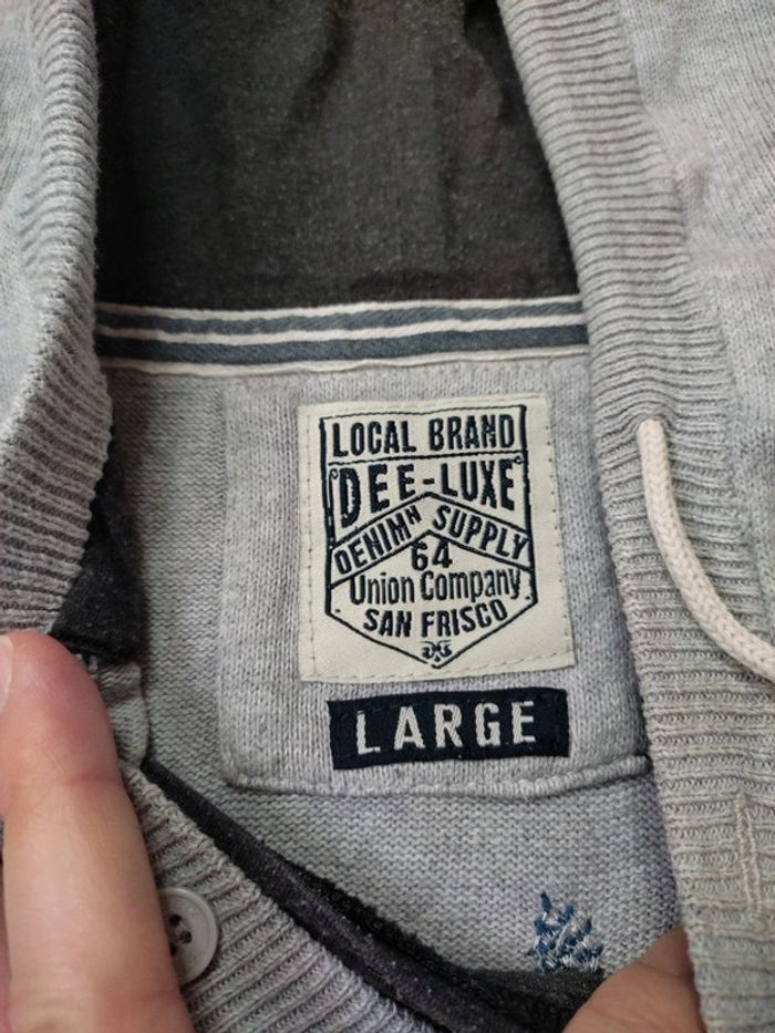 Pull fin gris à capuche Deeluxe taille L 40 - photo numéro 4