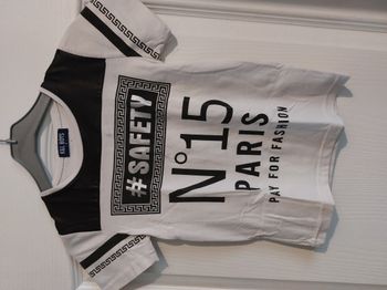 Maillot t-shirt blanc et noir 6 ans