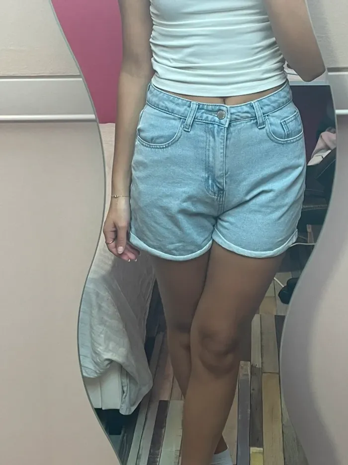 Short en jean taille haute - photo numéro 4