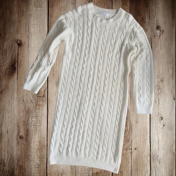 🌸 Robe blanche/crème à grosse maille - Taille 38 🌸 - photo numéro 2