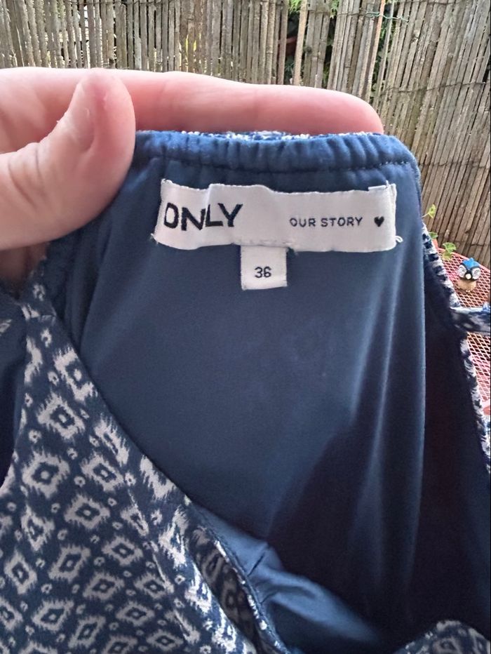 👗 Robe Longue d'Été ONLY – Imprimé Ethnique Bleu & Blanc - photo numéro 7