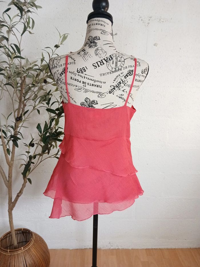 đ Superbe dĂ©bardeur rose fuchsia â Pastille menthe â Taille 40 â TrĂšs bon Ă©tat - photo numĂ©ro 6