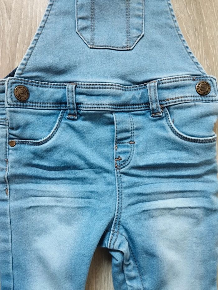 Salopette en jean bleu clair garçon 12 mois In Extenso - photo numéro 2
