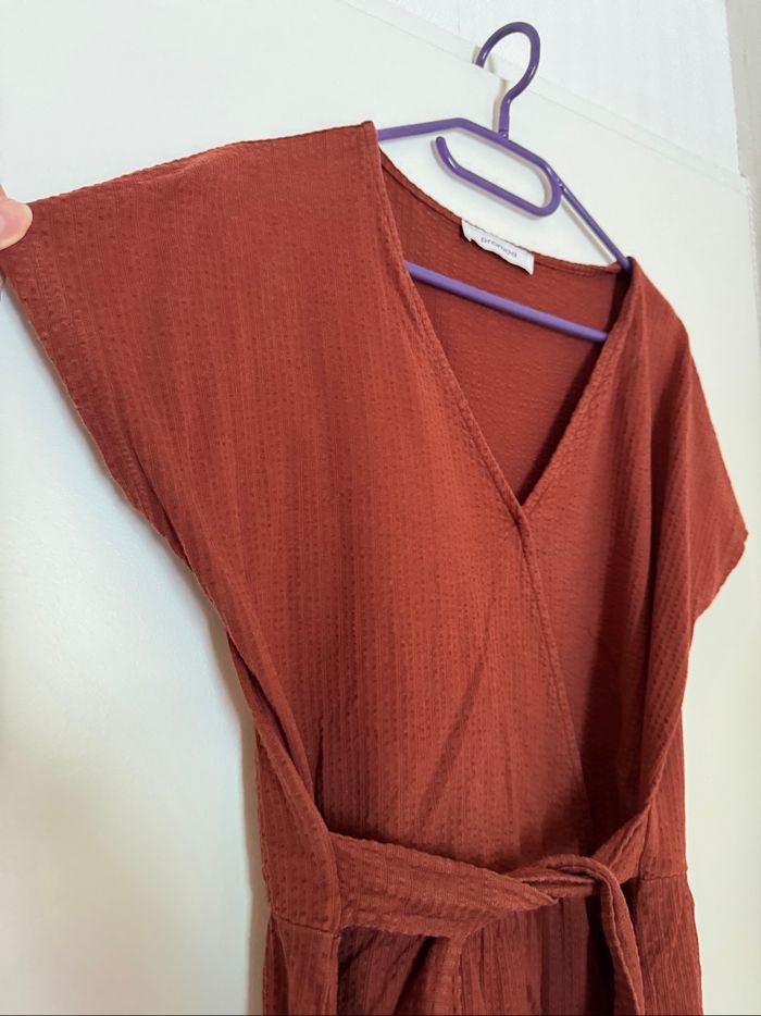 Robe crêpe couleur rouille / marron - photo numéro 5