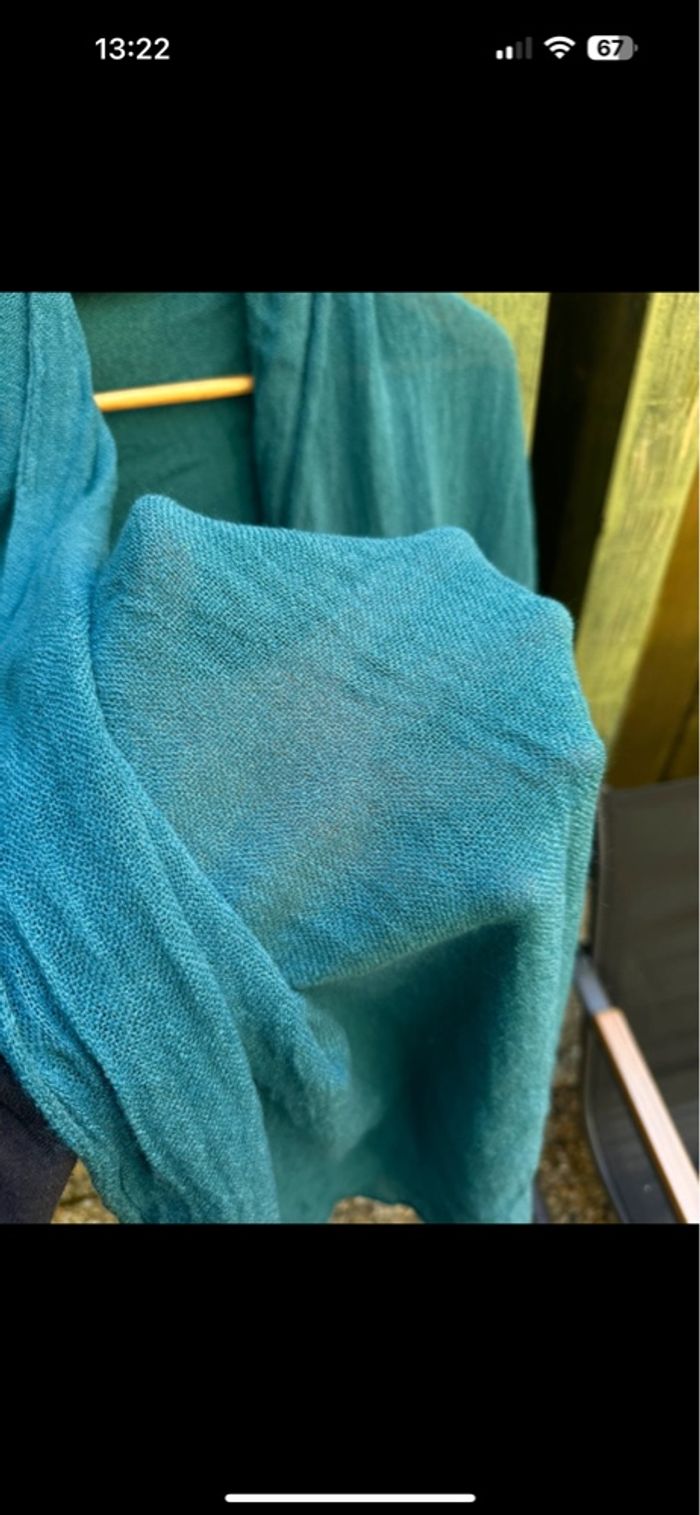 Écharpe en laine bleu - photo numéro 7