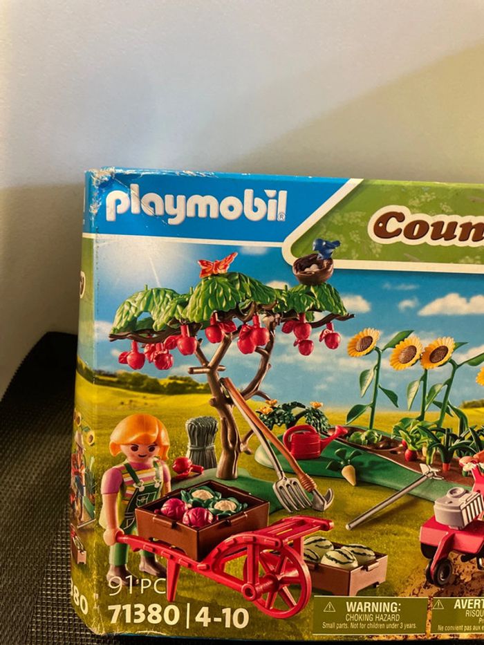 Playmobil country 71380 potager de la ferme tournesols pommier brouettes motoculteur neuf - photo numéro 2