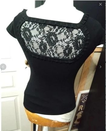 T shirt top hauteur dentelles noires Morgan t 36