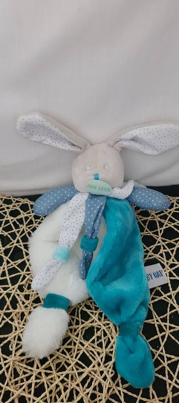 Baby Nat' - Doudou Lapin  Bleu Lapin Poupi