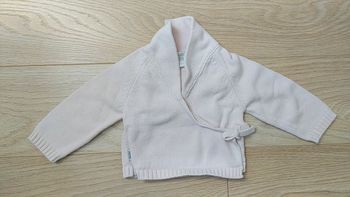 Pull gilet rose pâle 6 mois