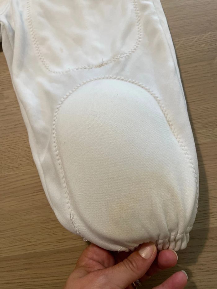 Pantalon de protection/boxer de match blanc avec ceinture bleue football américain - photo numéro 5