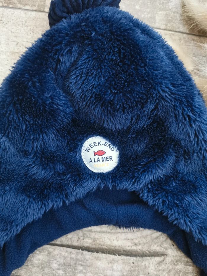 🌺Très joli Bonnet ponpom Week-end à la mer bleu marine t2 - photo numéro 3