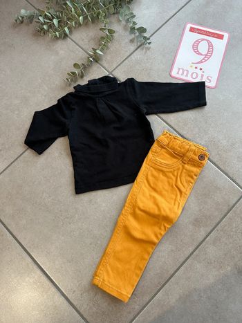 Ensemble Pantalon jean et sous pull : 9 mois