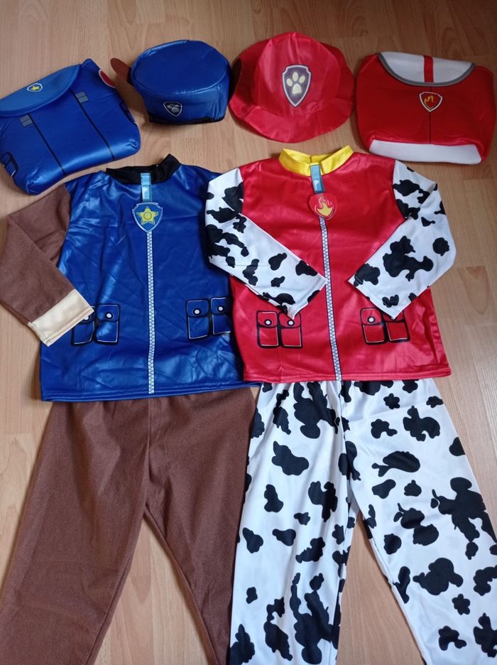 Lot 2 déguisements pat patrouille rouge et bleu 6ans - photo numéro 3