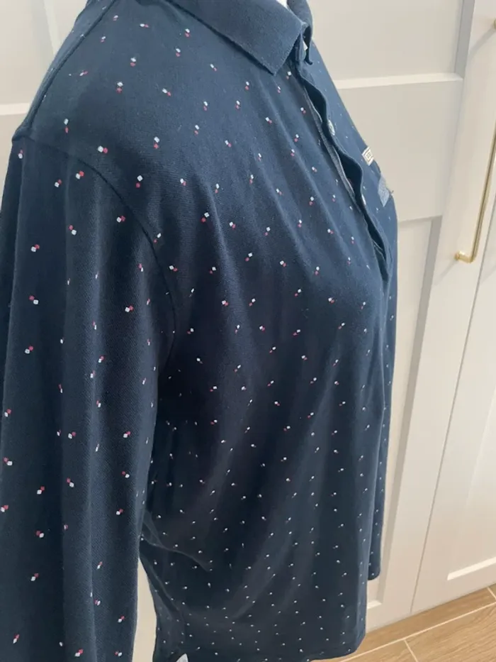 Polo bleu marine motif taille L deluxe - photo numéro 2