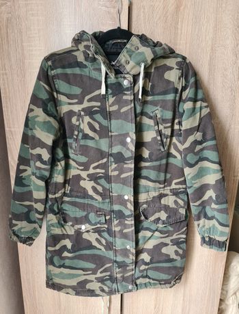 Manteau mi long imprimer militaire 